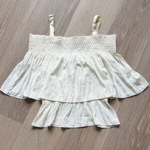 Ramy Brook Cream Smocked Blouse
